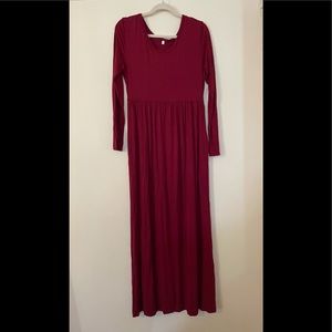 GRECERELLE Women's Long Sleeve Maxi Dress w Pockets
